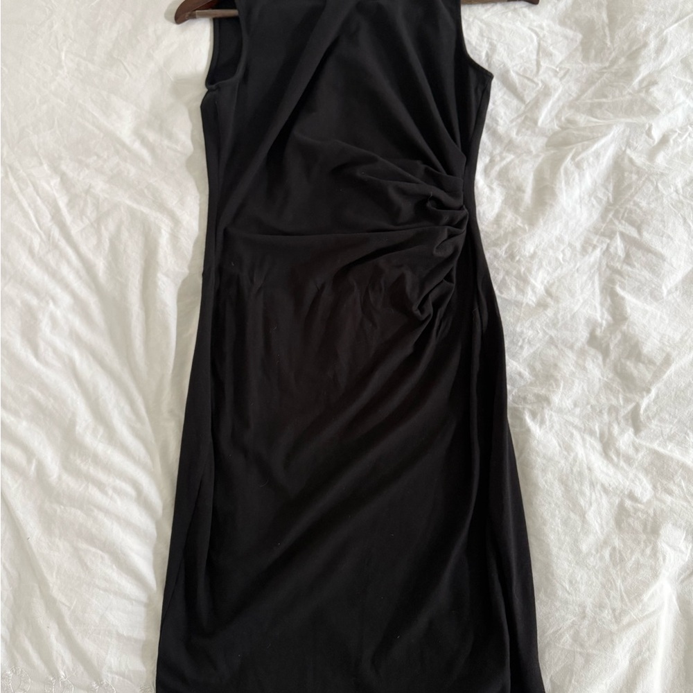 Theory S Black Sleeveless Midi Dress